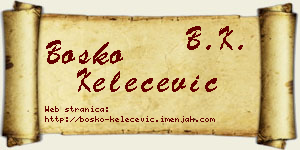Boško Kelečević vizit kartica